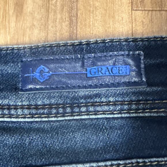 Womens Grace In LA Designer Jeans Size Easy Fit 27 Skinny - Picture 9 of 9